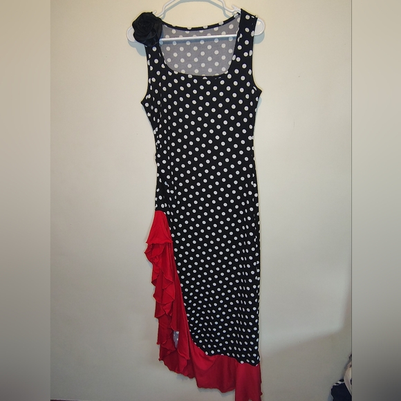 SHEIN Black and White Asymmetrical Ruffled Sundress - Picture 4 of 9